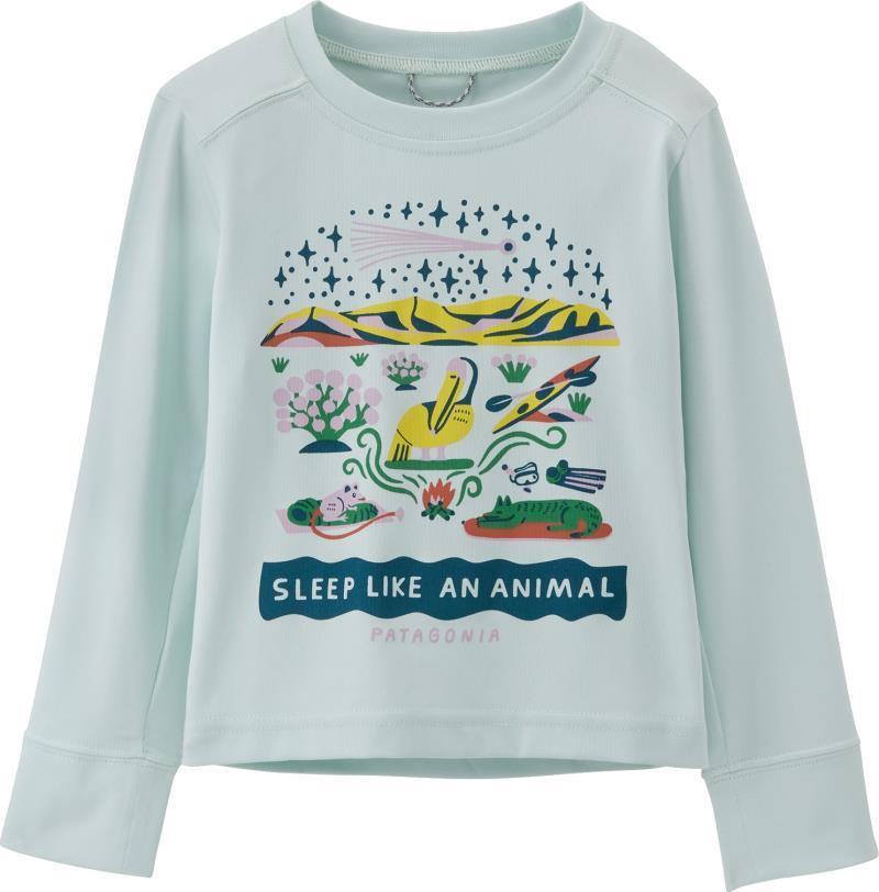 Capilene Silkweight LS T-Shirt - Baby - Shore Snore / Wispy Green 1