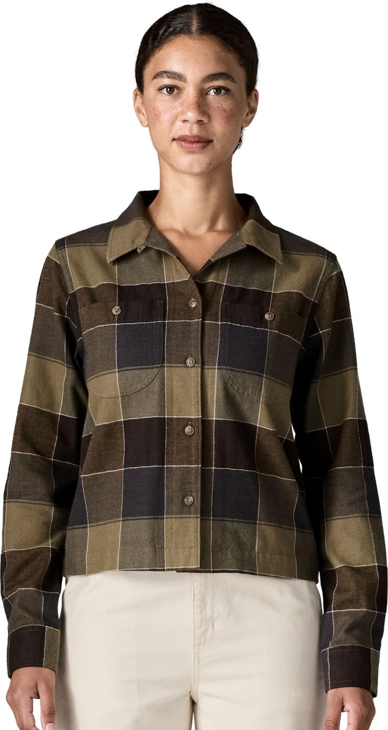 Lightweight Fjord Flannel Camp Shirt - Womens - snow owl / basin green 1
