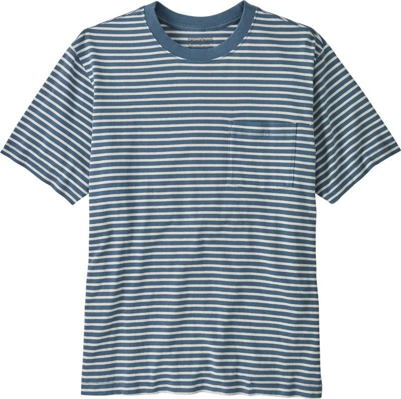 Midweight Daily Pocket Tee - Mens - weekend stripe / utility blue 1