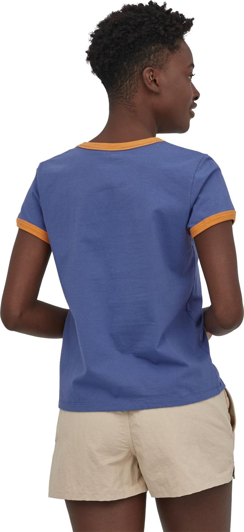 P-6 Label Organic Ringer Tee - Womens - current blue 1
