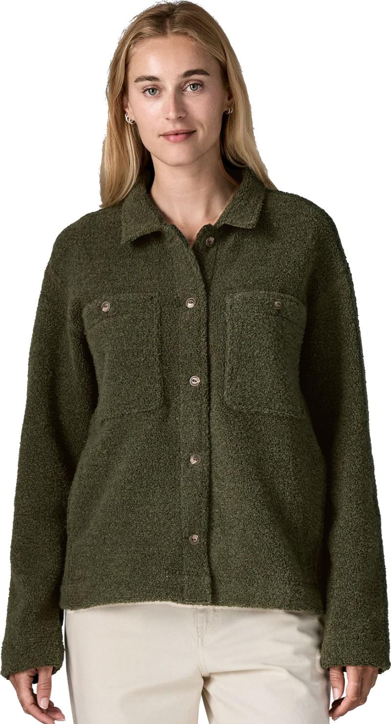 Reclaimed Sweater Shirt Jacket - Womens - basin green 1