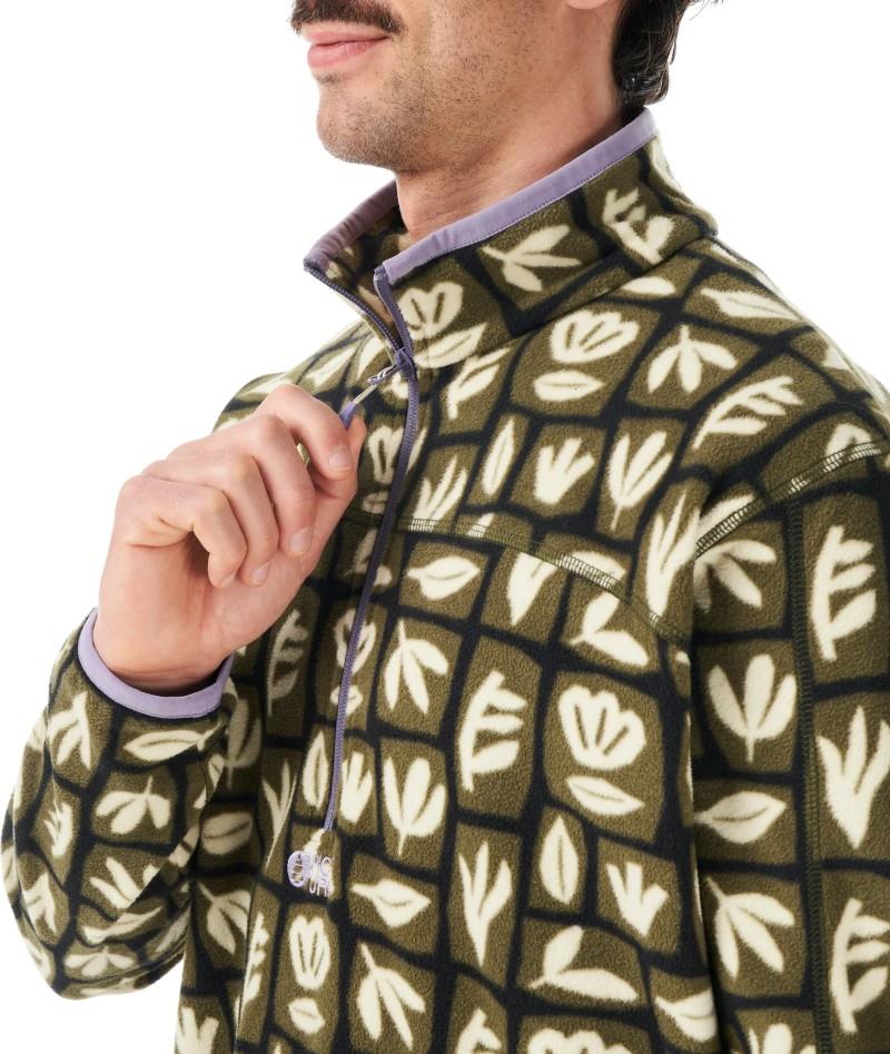 Inaria 1/4 Printed Fleece - Mens - a cedar leaf print 1