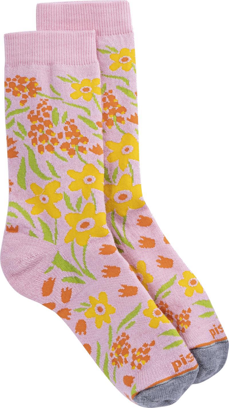 Daisy Crew Socks - Womens - pink 1