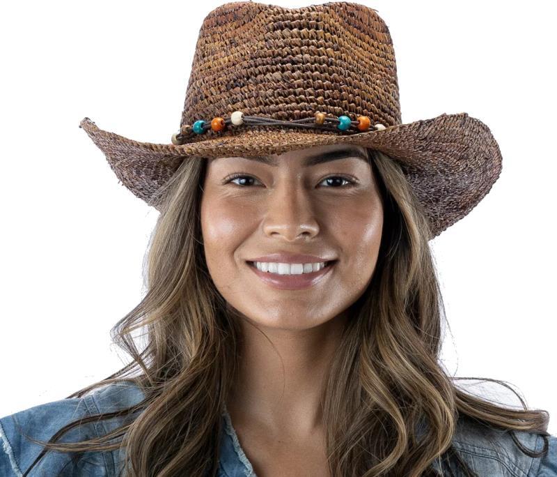 Goldie Straw Cowgirl Sun Hat - Womens - Brown 2