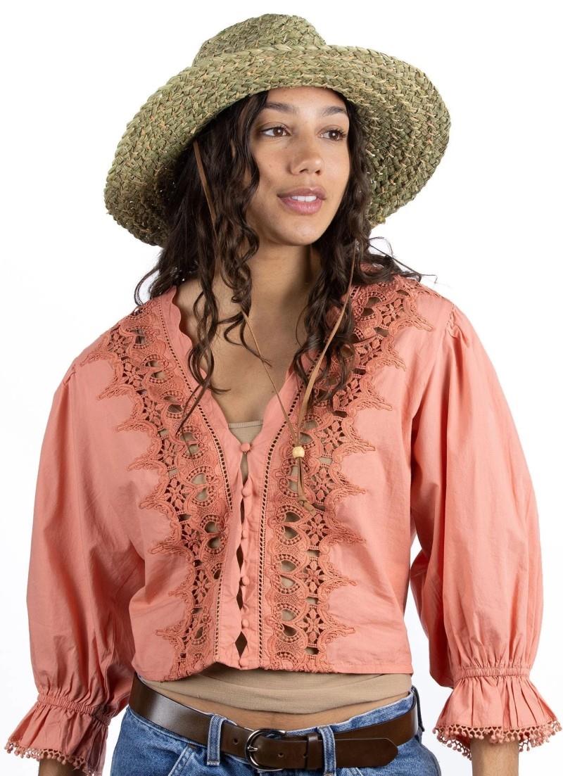 Skiff Straw Cowgirl Sun Hat - Womens - sage 1