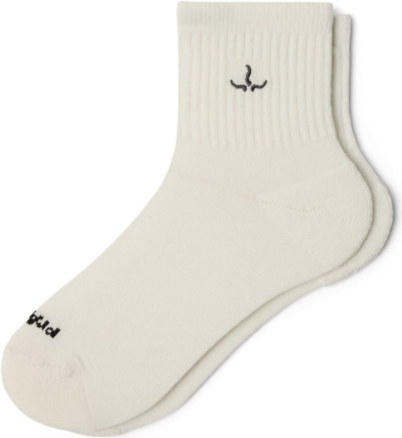 prAna Horns Half Crew Socks - soft white / shadow 1