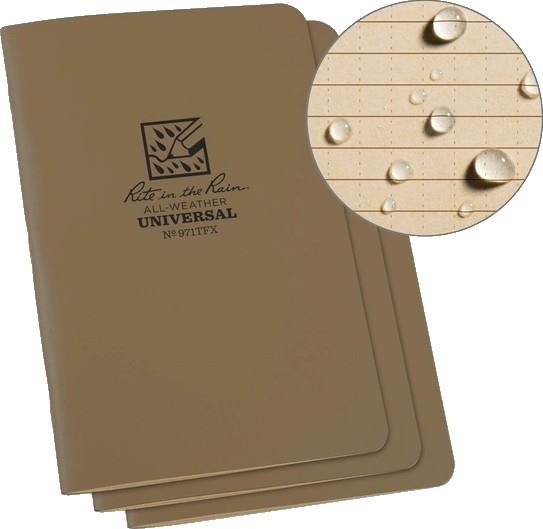 Field Flex, Stapled Notebooks, 4 5/8" x 7", Universal - 3 Pack - tan 1