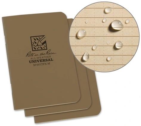 Stapled Mini-Notebook - 3.25 x 4.6 - Universal - 3-Pack - tan 1