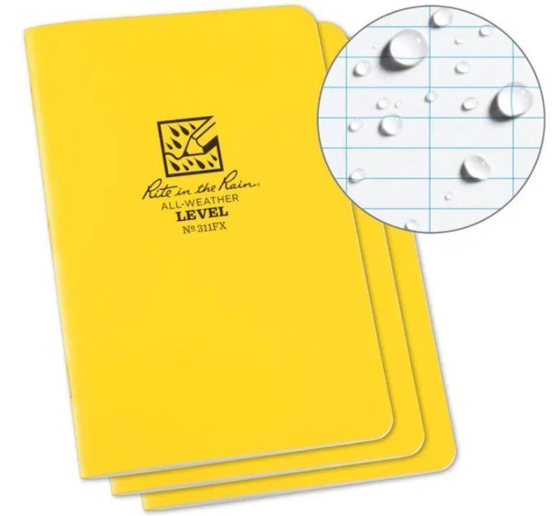 Stapled Notebooks, 4.6" x 7", Level Pattern - 3 Pack - Yellow 1