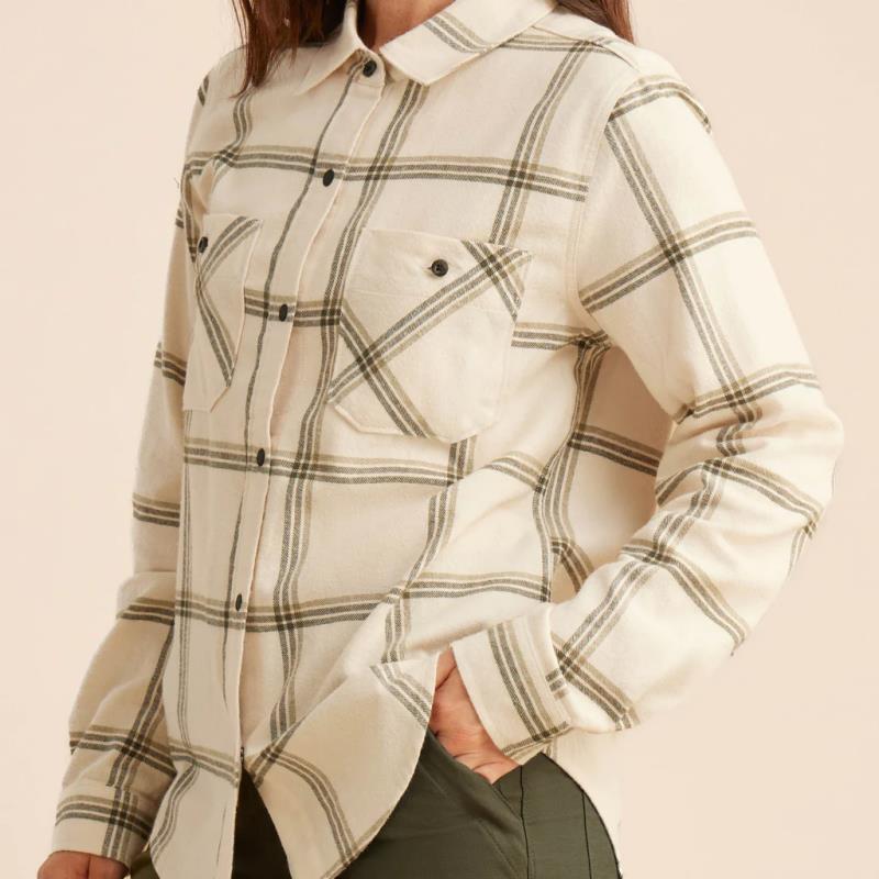 Alpine LS Flannel - Womens - Vintage White 4
