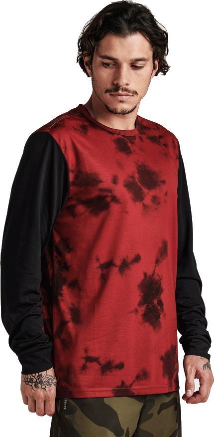 Mathis Tie Dye LS Knit - Mens - midnight red 1