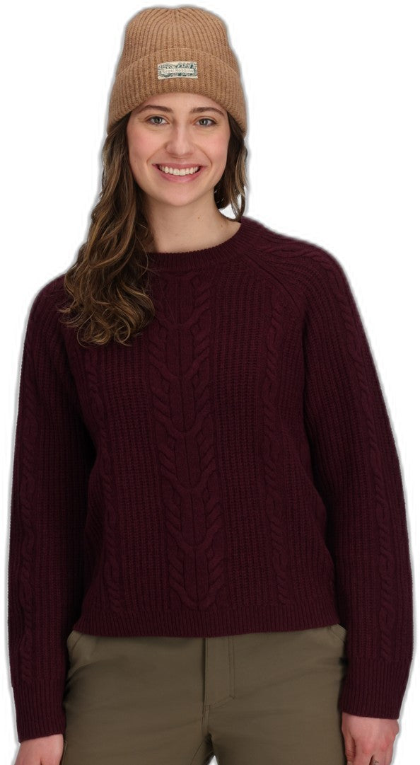 Rockcraft Cable Crew - Womens - loganberry heather 1