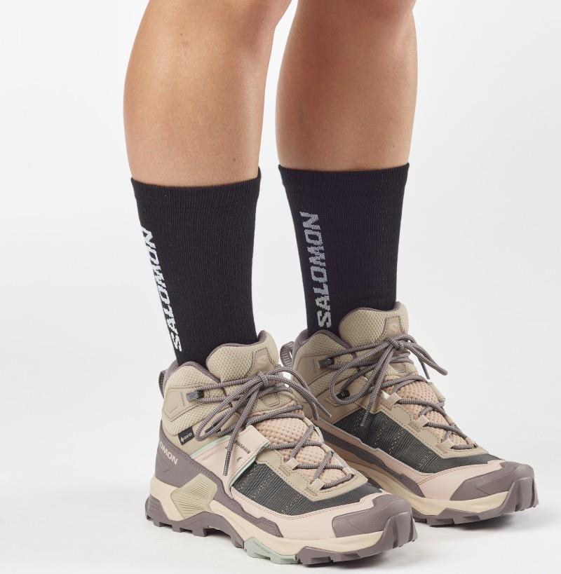 X Ultra 5 Mid GTX - Womens - iron / desert tan / green milieu 1