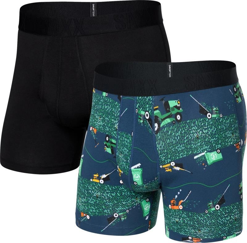 DropTemp Cooling Cotton Boxer Brief Fly, 5" Inseam - Mens - 2 Pack - buzzcut / black 1
