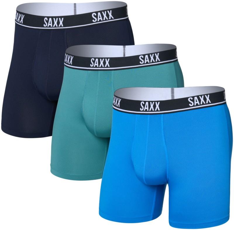 Essential Performance Mesh Boxer Briefs Fly, 6" Inseam - Mens - 3 Pack - blue / teal / maritime 1