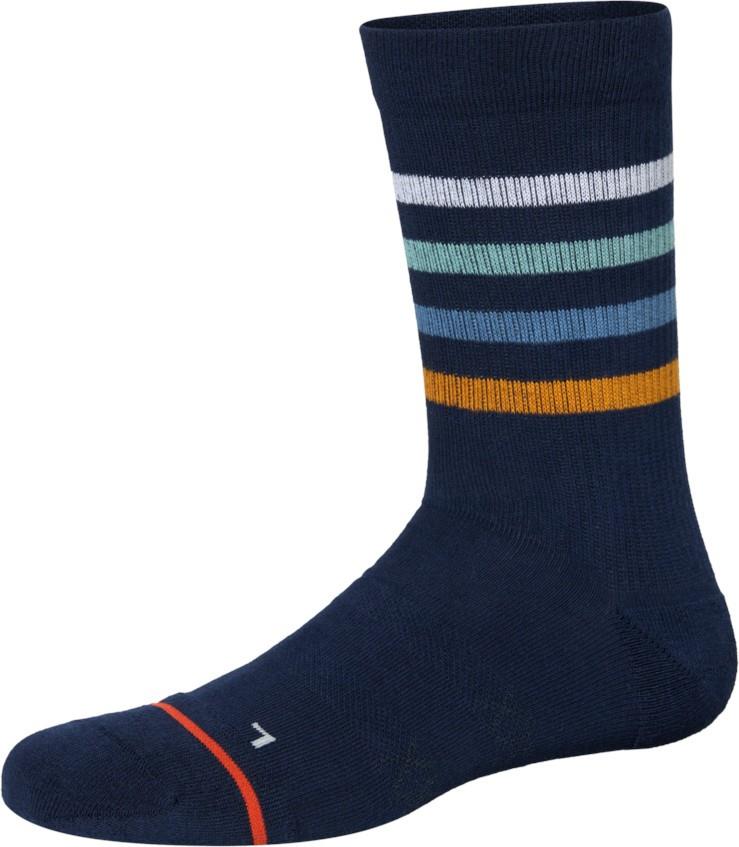 Good Form Crew Stripe Socks - Mens - blue bold stripe 1
