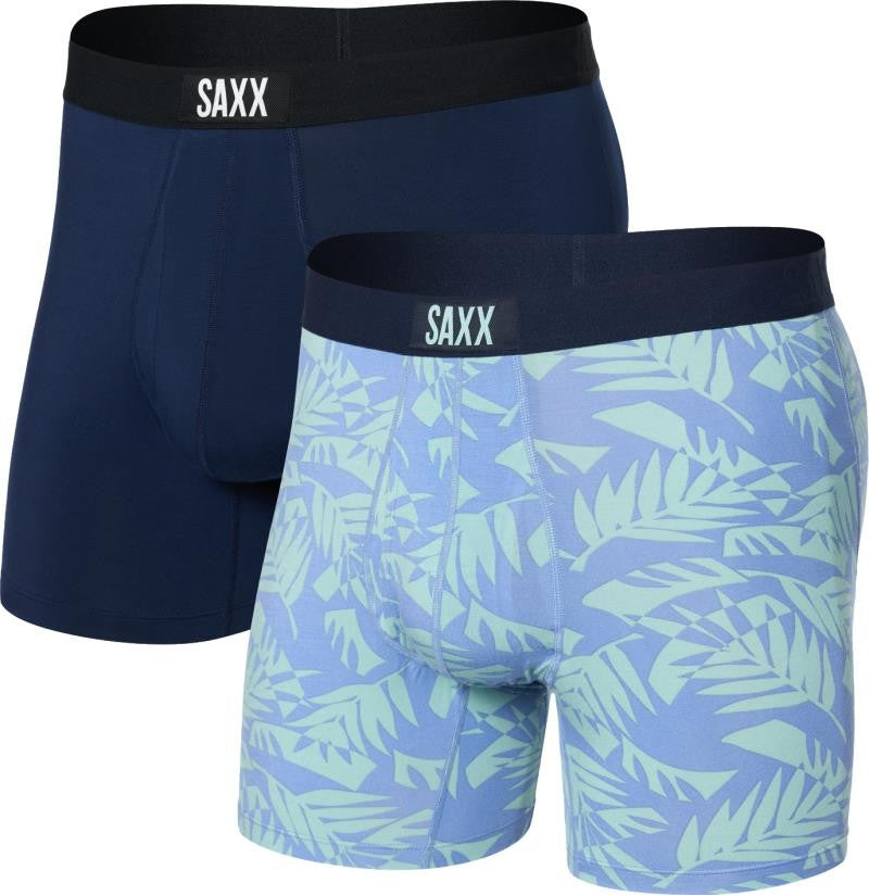 Ultra Super Soft Boxer Brief Fly, 5" Inseam - Mens - 2 Pack - palm frond / maritime 1