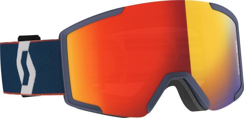 Goggle Shield, Illuminator Red Chrome Lens - retro blue / red 1