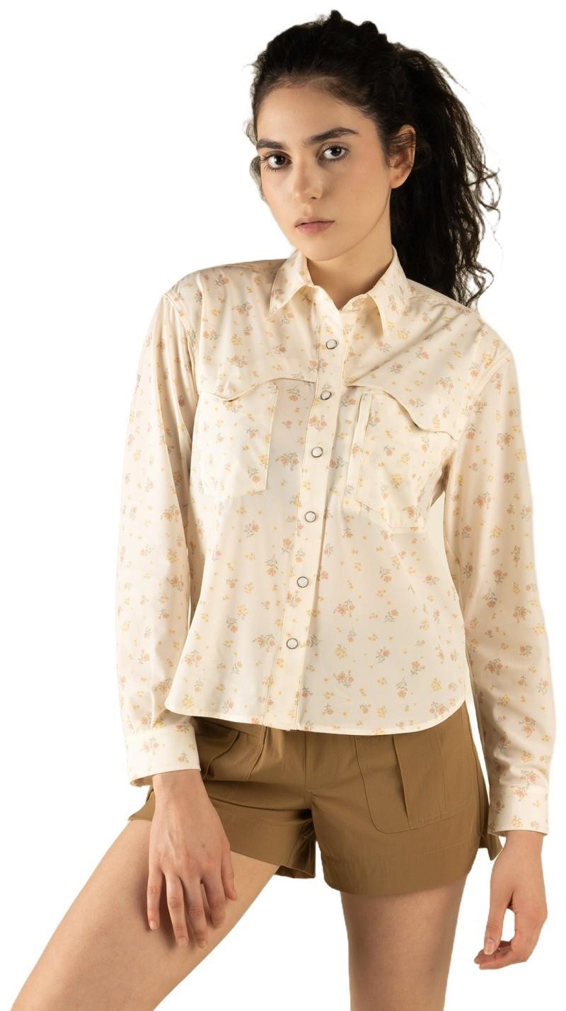 Confluence Tech LS Shirt - Womens - dustbloom - antique white 1