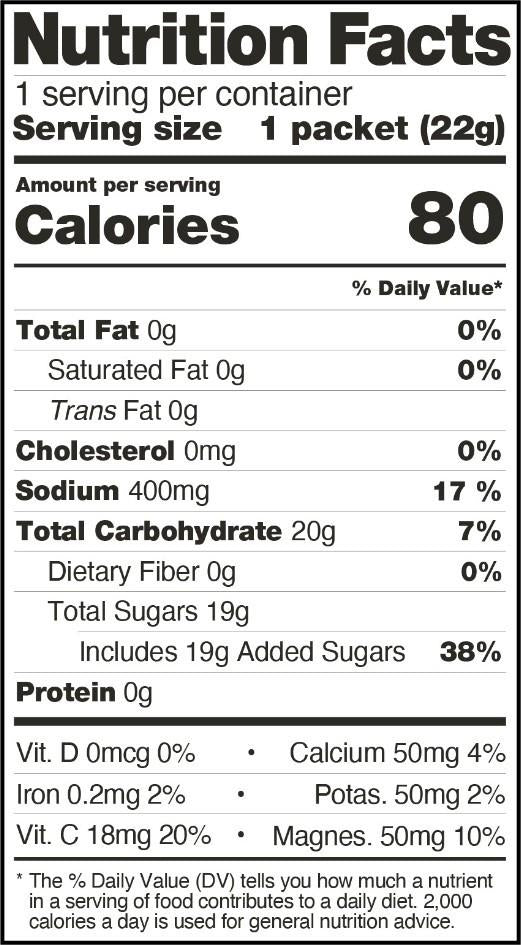 Hydration Sport Drink Mix - Single Serve 22g - fruit punch 1