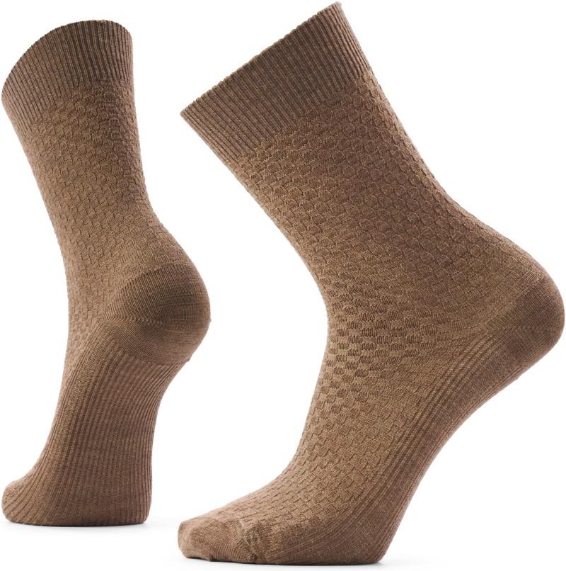 Everyday Basketweave Crew Socks - mocha 1