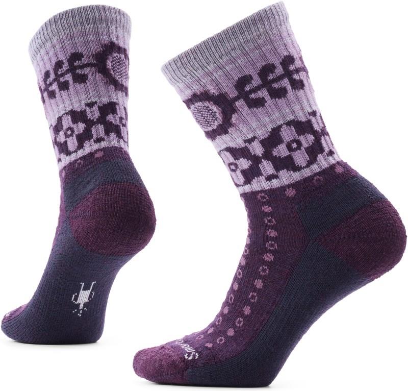 Everyday Cozy Retro Sunflower Crew Socks - Womens - purple iris 1