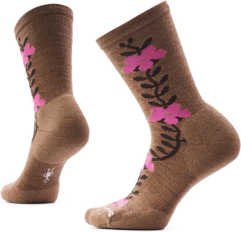 Everyday Garden Vine Crew Socks - Womens - mocha 1