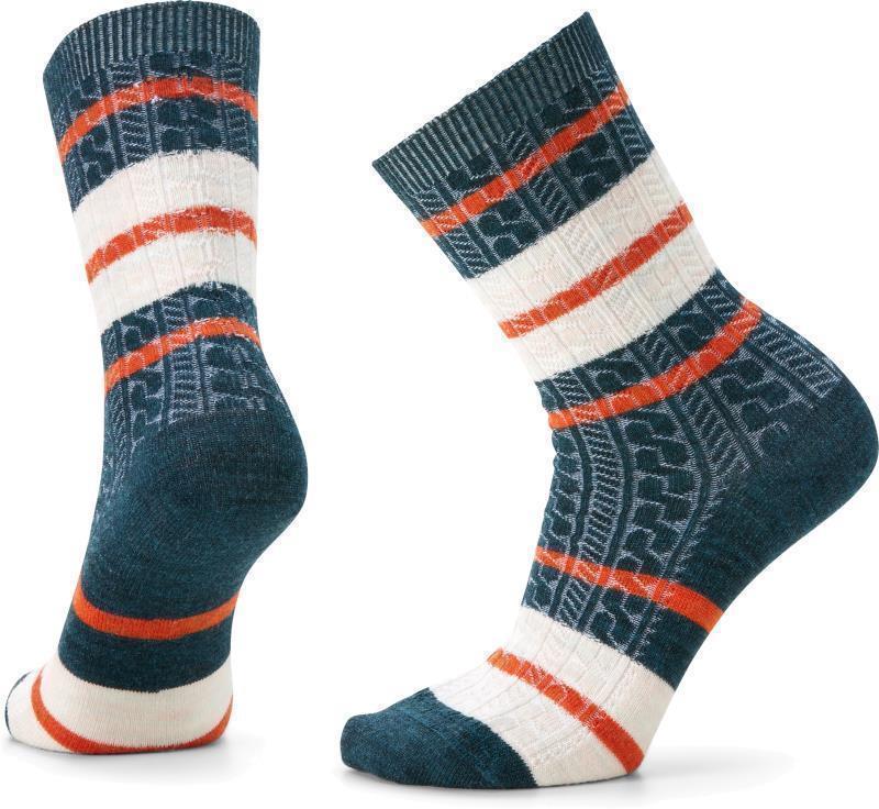 Everyday Striped Cable Crew Socks - Unisex - Twilight Blue 1