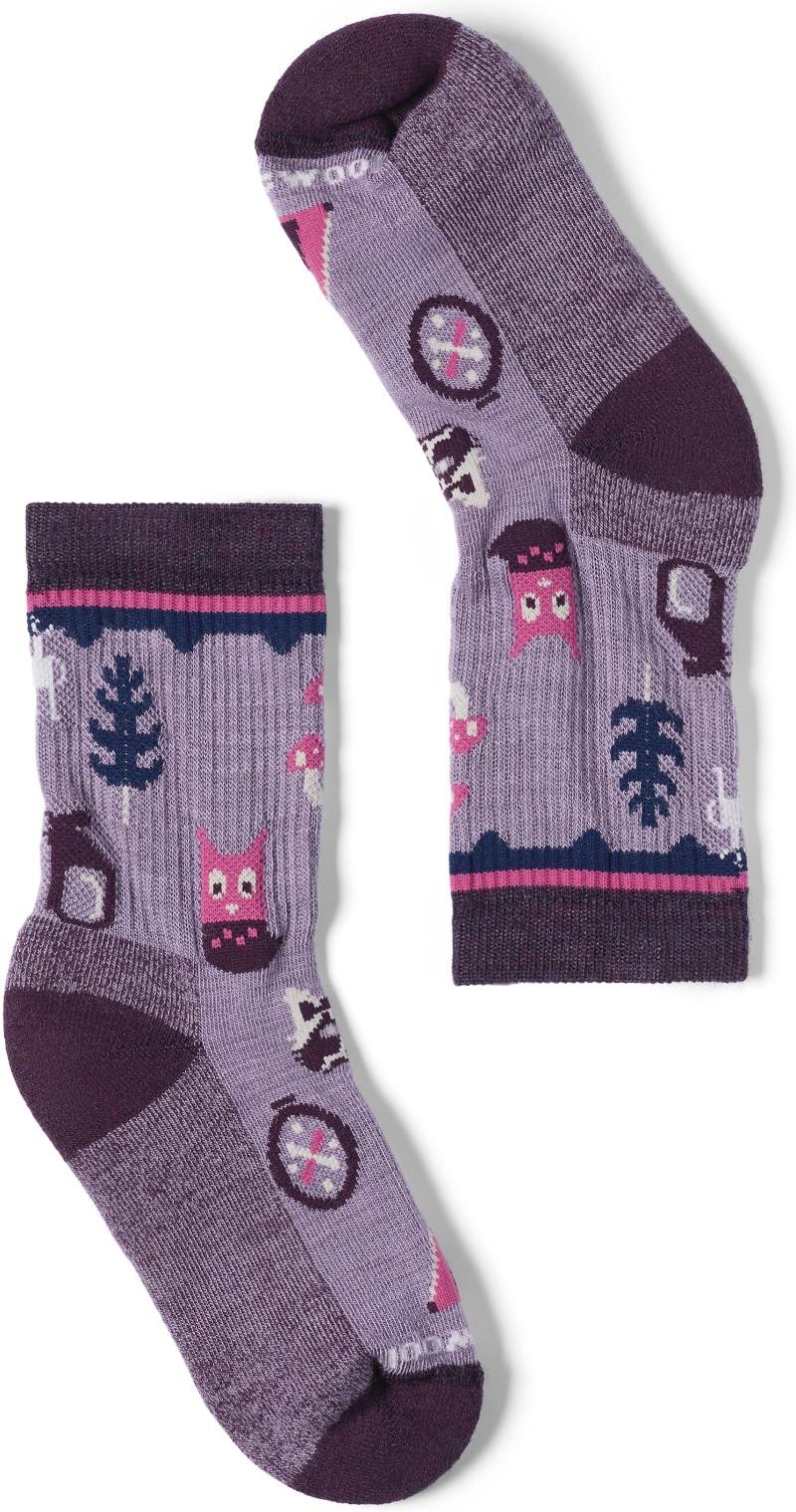 Hike Light Cushion Critter Cache Crew Socks - Kids - purple dawn 1