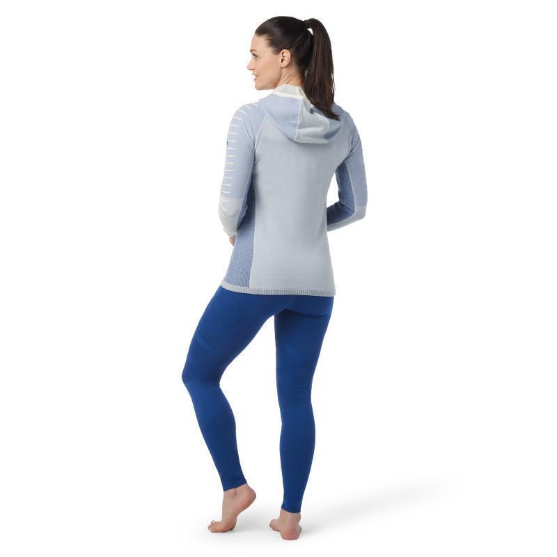 Intraknit Merino Fleece Full Zip Hoodie - Womens - White / Blueberry Hill 3