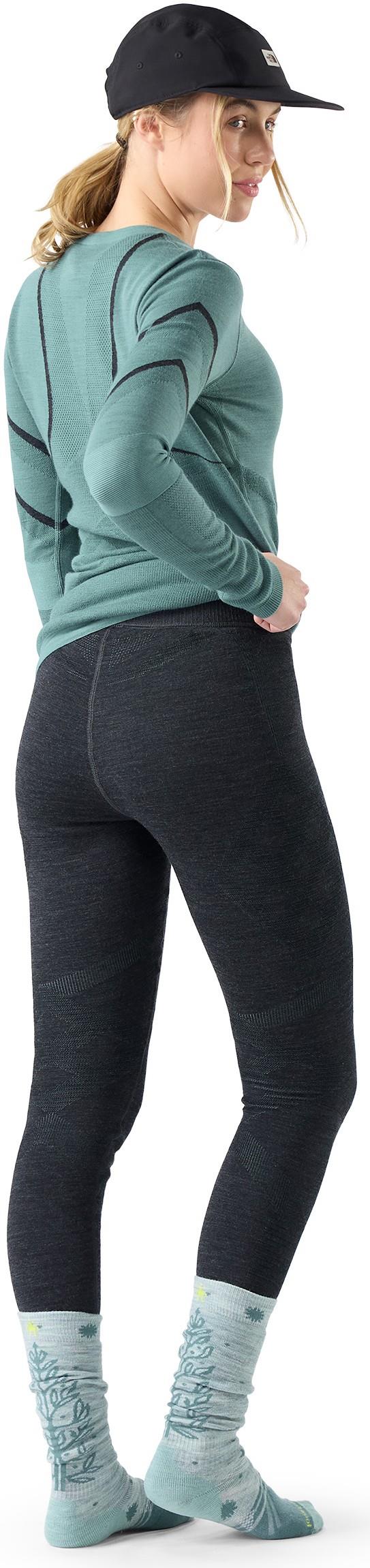 Intraknit Thermal Merino Base Layer Bottoms - Womens - charcoal / dusty teal 1