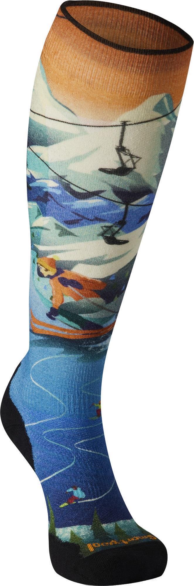 Performance Ski Targeted Cushion Lift Bunny Over The Calf Socks - Womens - neptune blue 1