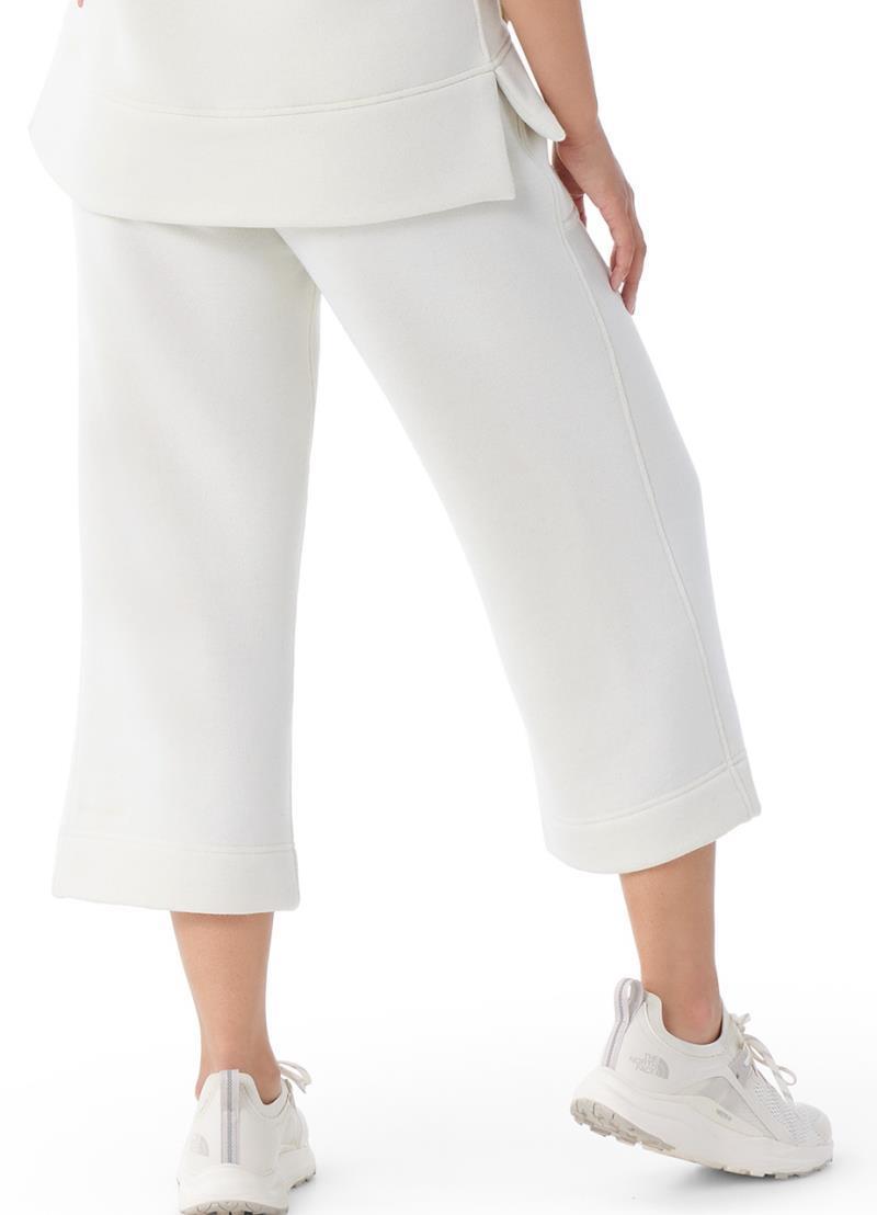 Recycled Terry Crop Wide Leg Pants - Womens - Almond 3