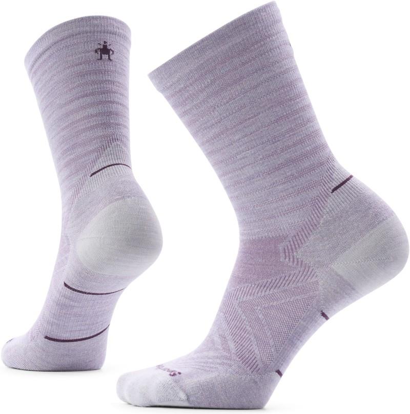 Run Zero Cushion Pattern Crew Socks - Womens - purple eclipse 1