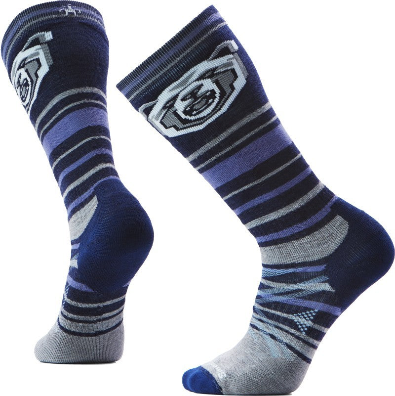 Ski Full Cushion Growling Grizzly Over The Calf Socks - Mens - deep navy 1