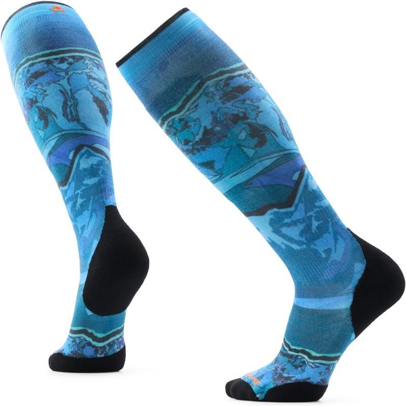 Ski Targeted Cushion Storm Peak Print Over the Calf Socks - nightfall blue 1