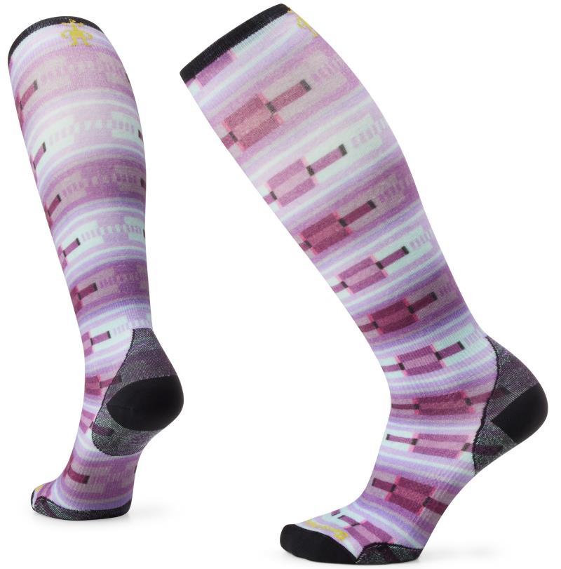 Ski Zero Cushion Flirt with Me Print Over The Calf Socks - Womens - Purple Iris 1