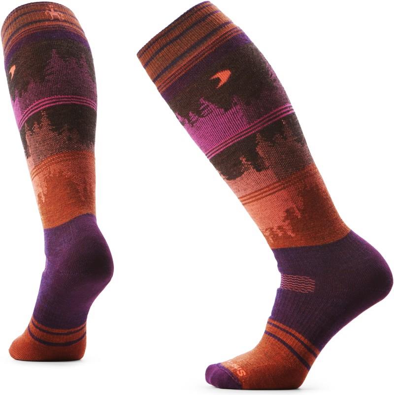 Snowboard Full Cushion Twilight Vista Over The Calf Socks - Womens - purple iris 1