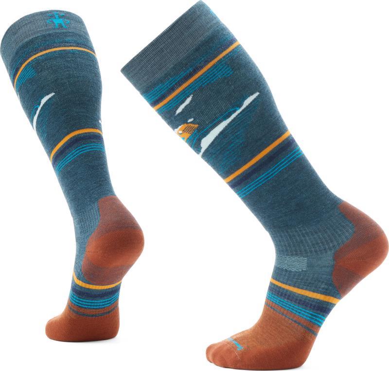 Snowboard Targeted Cushion Piste Machine Over The Calf Socks - Mens - Twilight Blue 1