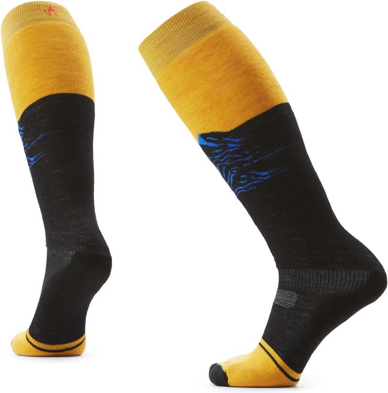 Snowboard Targeted Cushion Valley Sunset Over The Calf Socks - Womens - honey gold 1
