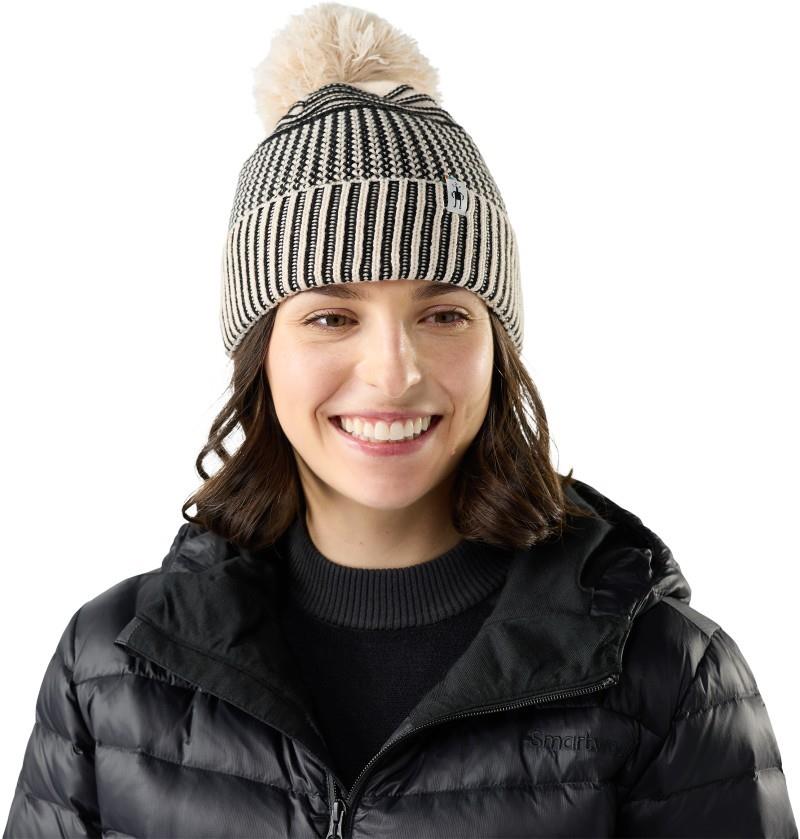 Summit Knit Pom Beanie - almond 1