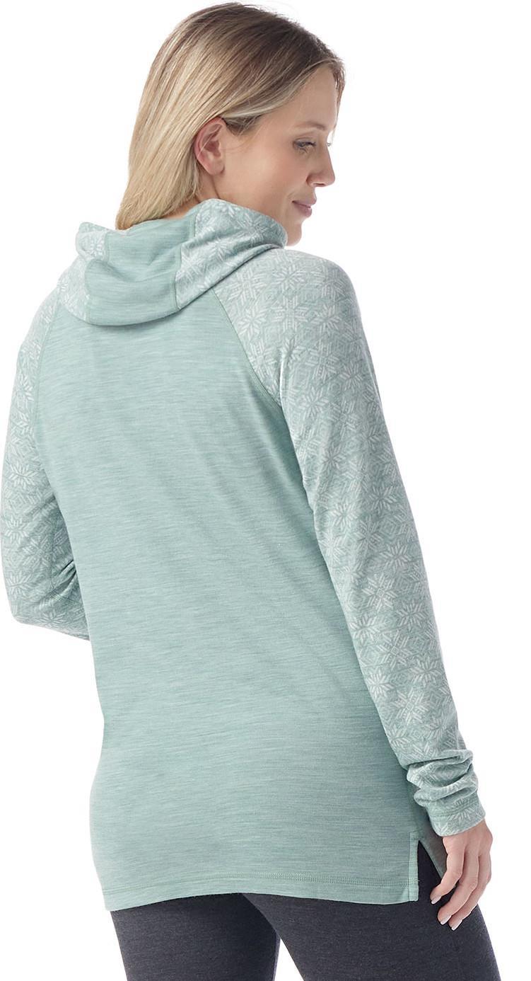 Thermal Merino 250 Drape Neck Hoodie - Womens - Arctic Green Digi Snow 3
