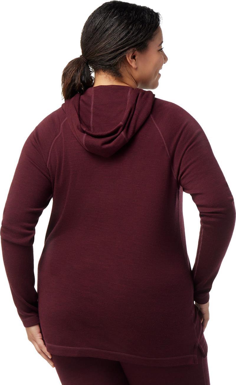 Thermal Merino Drape Neck Hoodie Plus - Womens - Black Cherry Heather 3