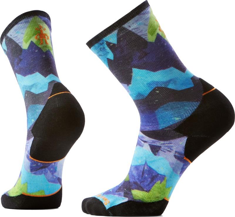 Trail Run Targeted Cushion Summit Sector Print Crew Socks - Unisex - nightfall blue 1