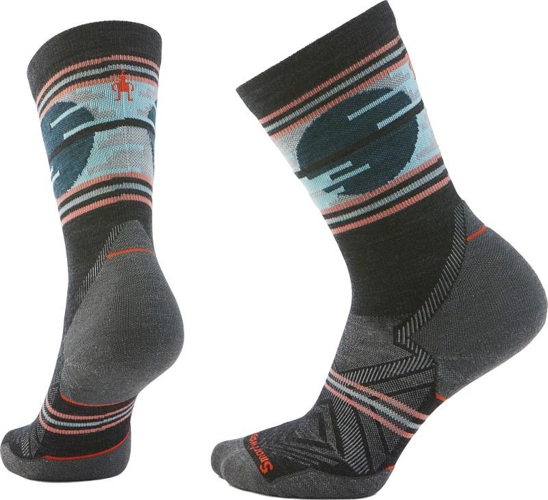 Trail Run Targeted Cushion Sunset Trail Crew Socks - Womens - charcoal 1
