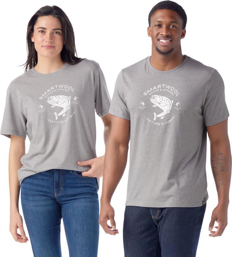 Trout Fishing Graphic SS Tee - Unisex - Light Gray Heather 2