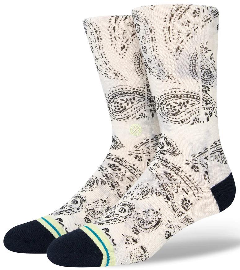 Paizley Crew Socks - Unisex - vintage white 1