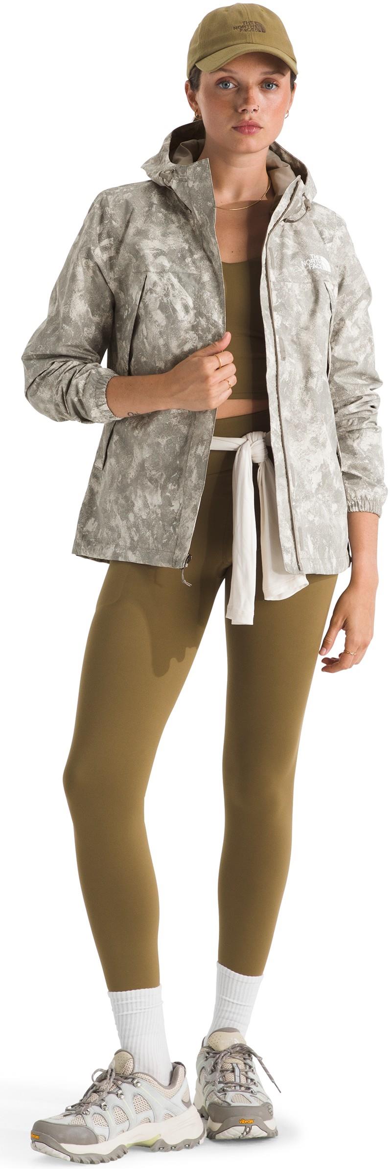Antora Printed Rain Jacket - Womens - stone slab chalk texture print 1