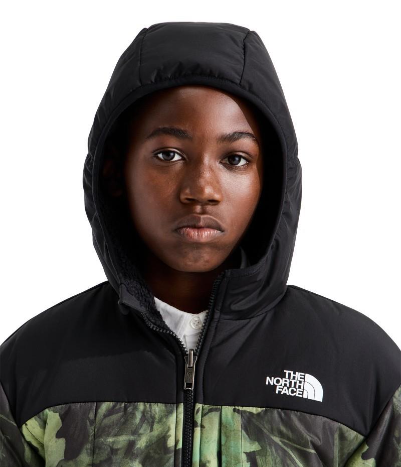 Reversible Shasta Full Zip Hooded Printed Jacket - Boys - new taupe green yosemite oak print 1