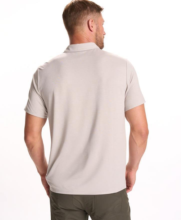 Knit Twill Polo - Mens - Beach Sand Heather 3